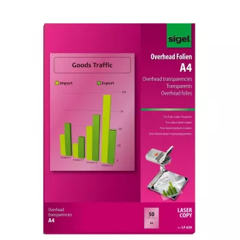 Laserdrukfolie Sigel LF620 A4 50 vel transparant