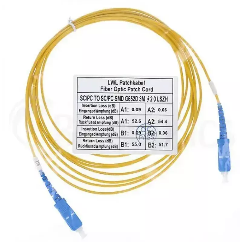 Glasvezelkabel BlueOptics SFP2222BU5MK SC G.657.A1 5 m geel
