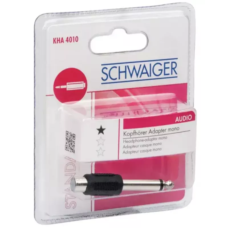RCA-adapter Schwaiger KHA4010 533 6,3 mm zwart