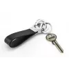 Sleutelhanger TROIKA KR8-02/LE zwart zilver leer 31mm