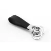 Sleutelhanger TROIKA KR8-02/LE zwart zilver leer 31mm