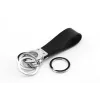 Sleutelhanger TROIKA KR8-02/LE zwart zilver leer 31mm