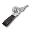 Sleutelhanger TROIKA KR8-02/LE zwart zilver leer 31mm
