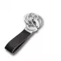 Sleutelhanger TROIKA KR8-02/LE zwart zilver leer 31mm