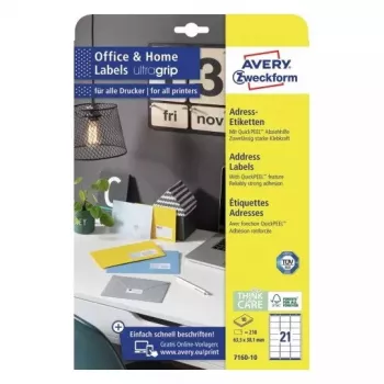 Zelfklevend etiket rechthoek Avery 7160-10