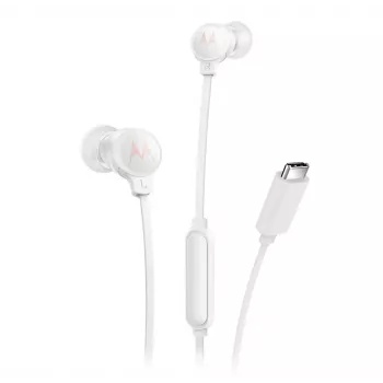 Motorola EARBUDS3CSWHITE hoofdtelefoon/headset bedraad in-ear gesprekken/muziek USB Type-C wit