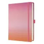 Schrijfboek Sigel Jolie JB103 A5+ 100 blad oranje roze