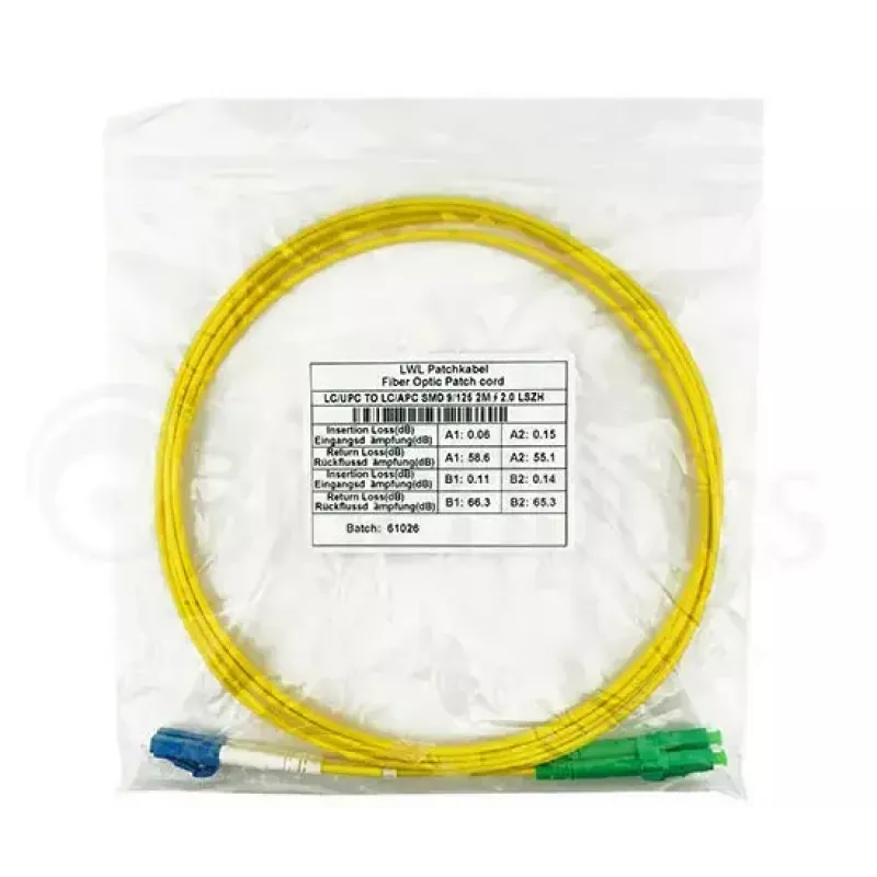 Glasvezelkabel BlueOptics SFP3131BU0.5MS LC G.657.A1 0,5 m geel