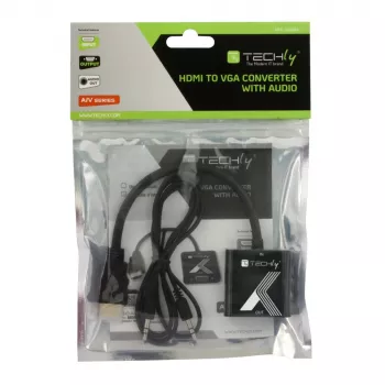 Techly kabeladapter converter HDMI naar VGA met audio-jackplug