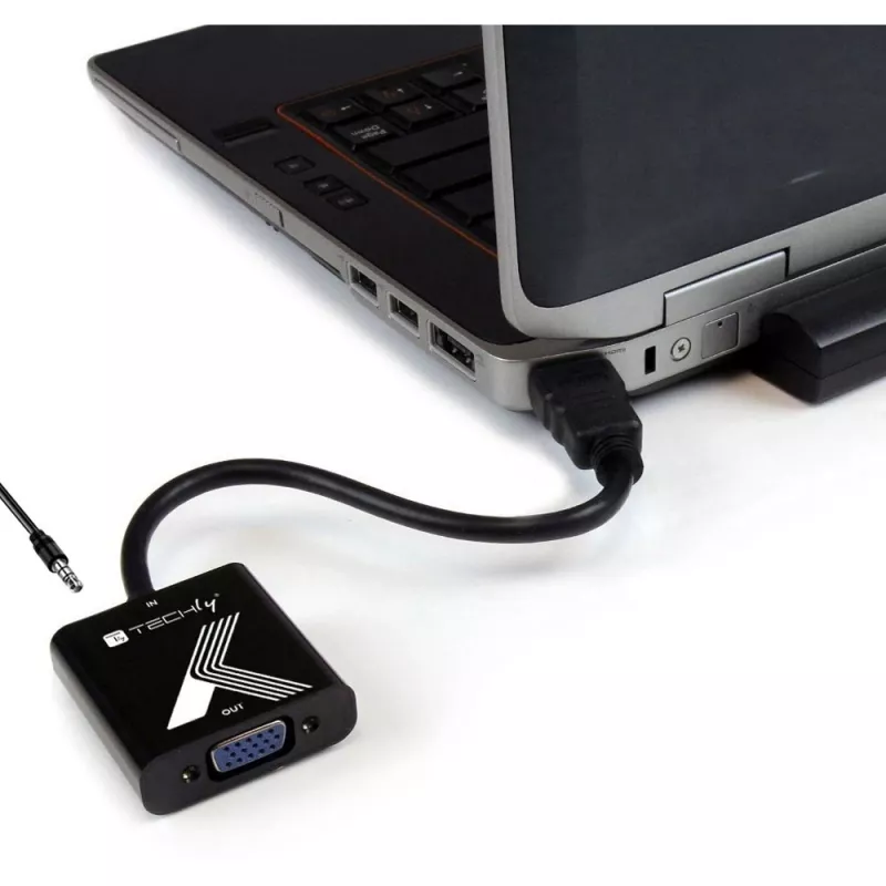 Techly kabeladapter converter HDMI naar VGA met audio-jackplug