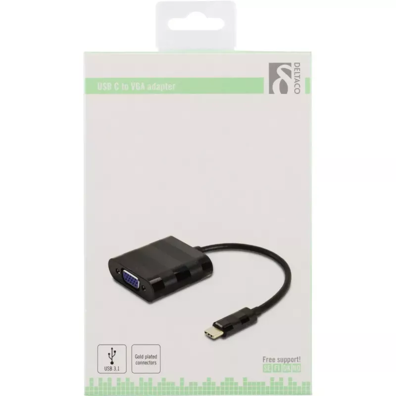 Videokabeladapter Deltaco USBC-VGA