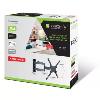 Techly 23-55 ultra slanke Full Motion LCD-TV-wandbeugel zwart” ICA-PLB 171M