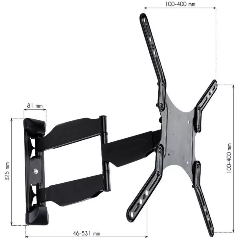 Techly 23-55 ultra slanke Full Motion LCD-TV-wandbeugel zwart” ICA-PLB 171M