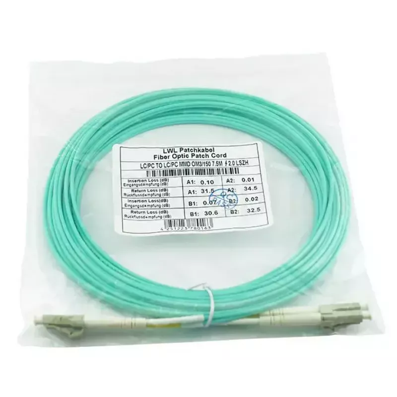 Glasvezelkabel BlueOptics AJ834A-BO 1m 2x LC OM3 vollduplex