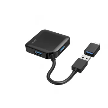 Hama USB-hub, 4 poorten, USB 3.2 Gen 1, 5 Gbit/s, incl. USB-C-adapter