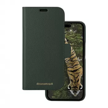 Folio-hoes dbramante1928 New York voor iPhone 15 Pro, effen groen, 3 kaartvakken