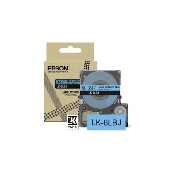 Etikettenband Epson LK-6LBJ zwart blauw thermotransfer 2,4 cm