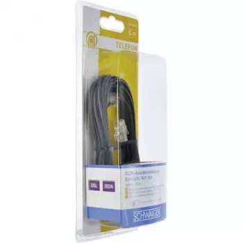 Netwerkkabel Schwaiger 6,0 m RJ-11 - RJ-45 6 m zwart