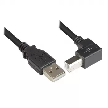 Techly USB 2.0-kabel A-stekker / B-stekker haaks 0,5m ICOC U-AB-005-ANG