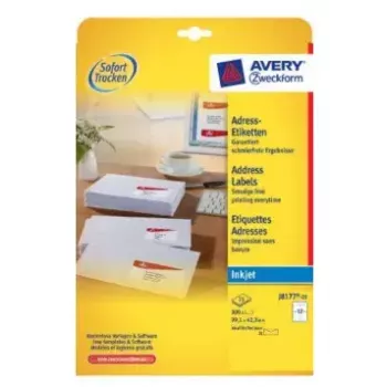 Printeretiket Avery J8177-25 wit