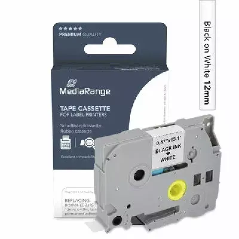 MediaRange MRBTZ231S Labeltape compatibel met Brother TZ-231S