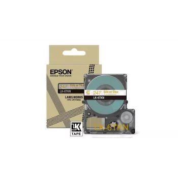 Labeltape Epson LK-6TKN goud transparant 2,4 cm thermotransfer