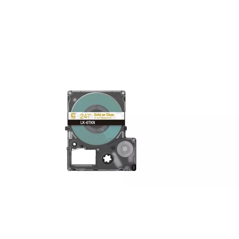 Labeltape Epson LK-6TKN goud transparant 2,4 cm thermotransfer