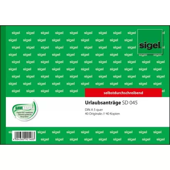 Bedrijfsformulier Sigel SD045 groen A5 q 80 blad