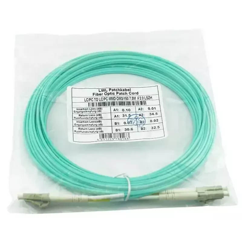 BlueOptics 050502K512000005M-BO Duplex glasvezel patchkabel (Corning-compatibel), LC-UPC/LC-UPC, multimode OM3 50/125 µm, 5 m