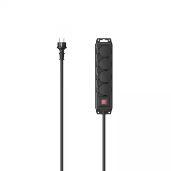 Hama 00223063 stroomverlengkabel 2 m 4 AC-stopcontacten outdoor zwart