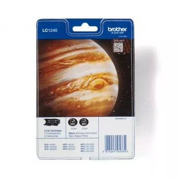 Brother inktpatronen-pack: zwart x2, standaardopbrengst, zwart, pigmentinkt, 600 pagina's, multiverpakking