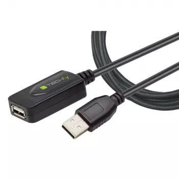 Techly IUSB-REP20TY USB-kabel USB 2.0 5 m USB A zwart