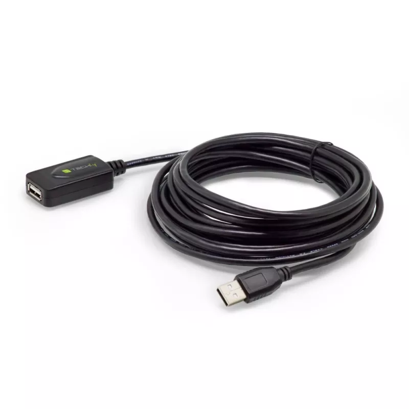 Techly IUSB-REP20TY USB-kabel USB 2.0 5 m USB A zwart