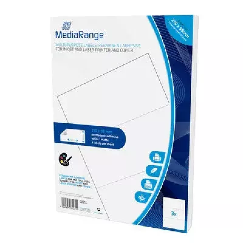 Zelfklevende etiketten MediaRange MRINK142 wit 150 stuks