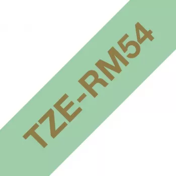 Brother TZE-RM54 labelband goud op mintkleur