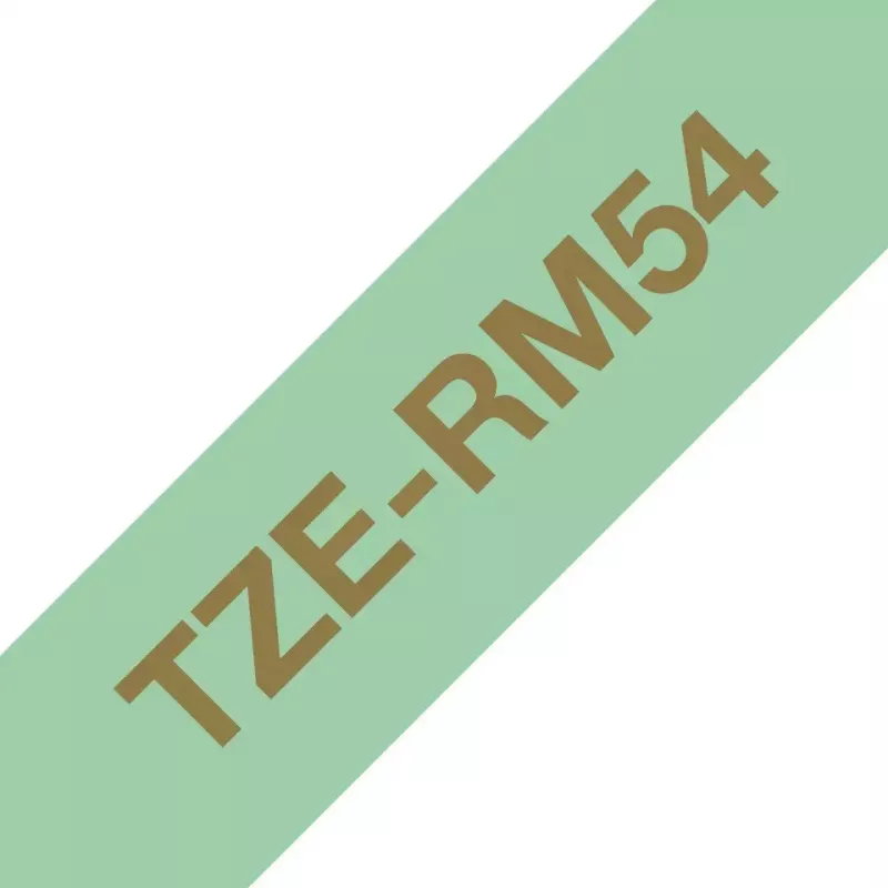 Brother TZE-RM54 labelband goud op mintkleur