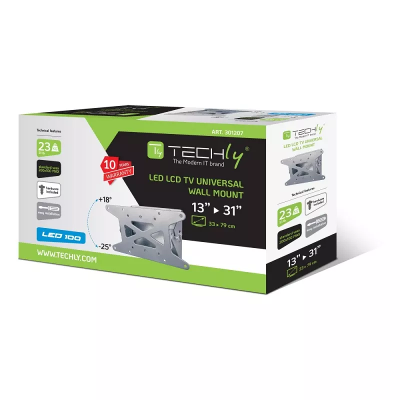 Techly 13-31 inch wandbeugel voor LED LCD TV kantelbaar ICA-LCD 109