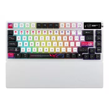 Mechanisch gaming-toetsenbord ASUS ROG Azoth X — 75%-layout, USB + RF Wireless + Bluetooth, RGB, polssteun, zwart/wit
