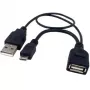Techly USB 2.0 kabel OTG A F Micro USB M met USB 30cm zwart ICOC MUSB-MC2
