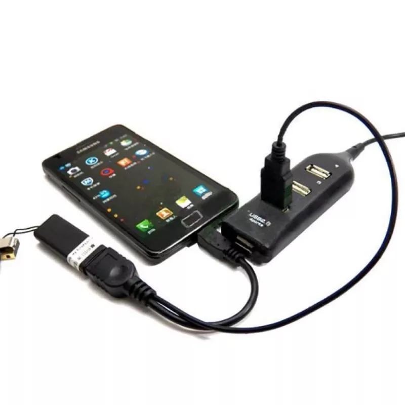 Techly USB 2.0 kabel OTG A F Micro USB M met USB 30cm zwart ICOC MUSB-MC2