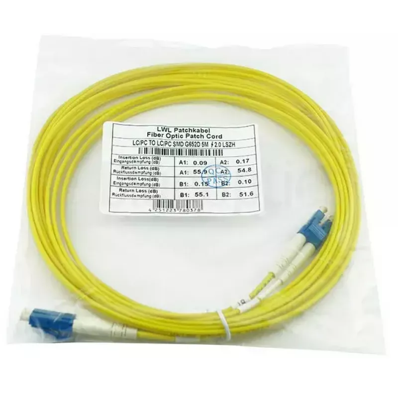 Glasvezel-patchkabel BlueOptics SFP3131BU3MK 3 m OS2 LC–LC geel, 9 µm, vollduplex