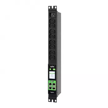 APC Easy PDU Metered 1U 16A 230V (8)C13, Metered, 1U, eenfasig, verticaal, zwart, 8 AC-uitgangen