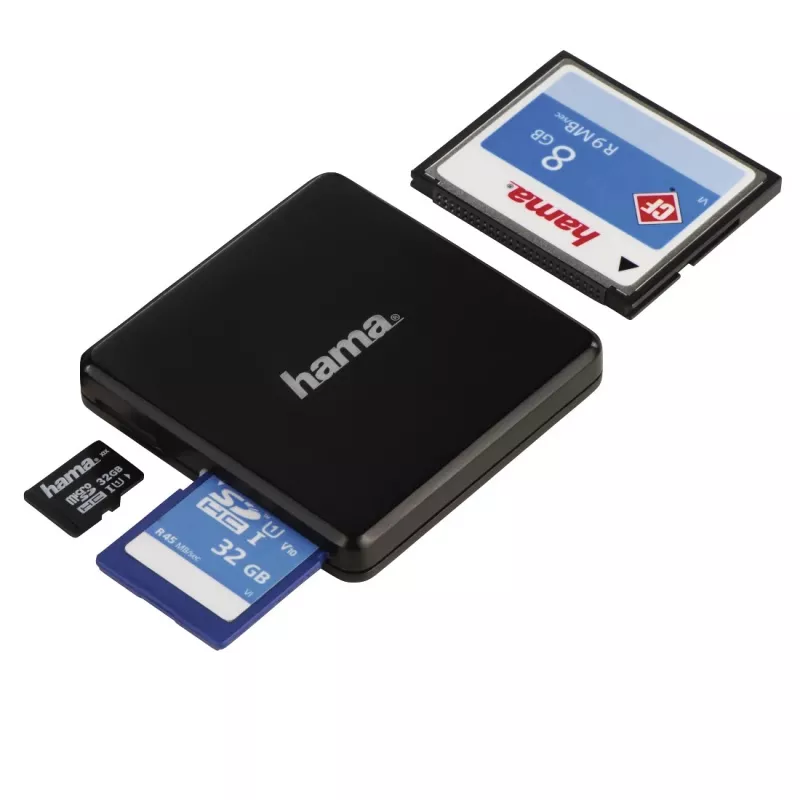 Hama 00124156 kaartlezer USB 3.2 Gen 1 (3.1 Gen 1) Type-A zwart