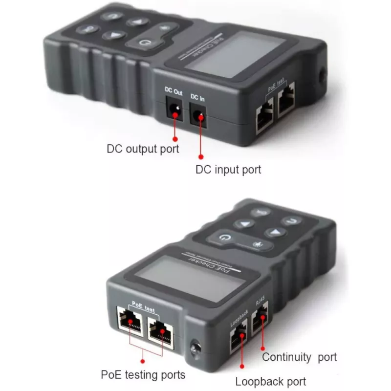 Techly I-CT PRO-POECK netwerkkabeltester PoE-tester zwart, grijs