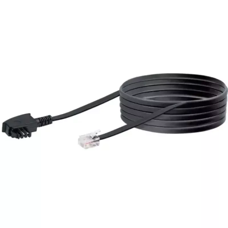 Kabel Schwaiger 6,0 m RJ-12 - TAE-F 6 m zwart