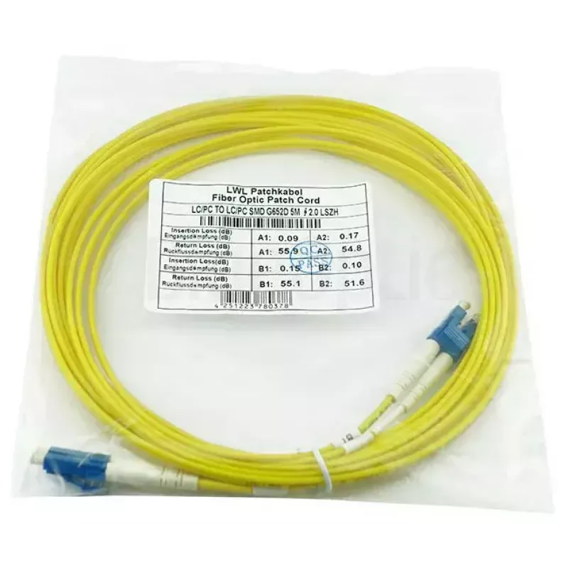 Glasvezel-patchkabel BlueOptics SFP3131BU1MK 1 m G.657.A1 LC–LC 9 µm full-duplex geel
