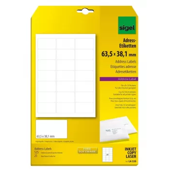 Niet-plakkende printeretiketten Sigel LA320