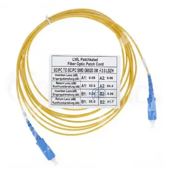 Glasvezelkabel BlueOptics SFP2222BU1MK SC SC OS2 1 m geel