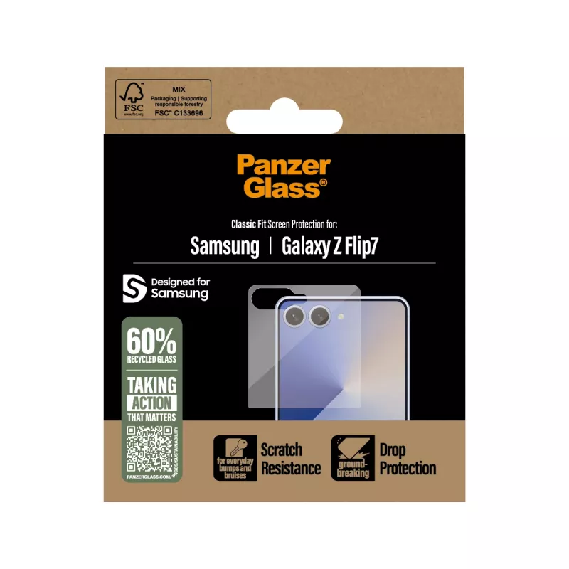 PanzerGlass ® beeldschermbescherming Samsung Galaxy Z Flip7 | Classic Fit