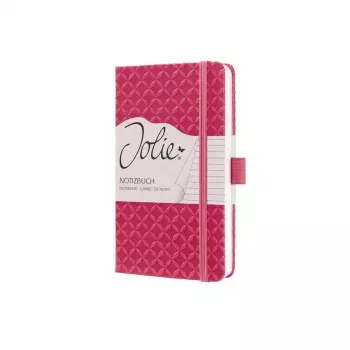 Schrijfnotitieboek Sigel JN104 A6 174 vel roze gelinieerd hardcover